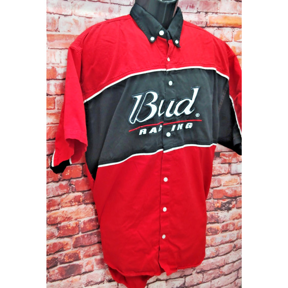 Bud Racing Dale Earnhardt Jr. #8 Shirt Mens 2XL Red Winners Circle NASCAR Collar - Picture 3 of 7